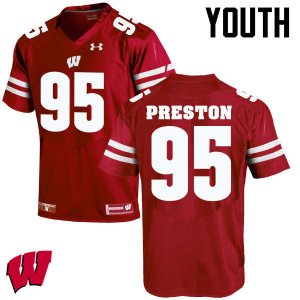 Youth Wisconsin Badgers NCAA #95 Keldric Preston Red Authentic Under Armour Stitched College Football Jersey YG31L27TW